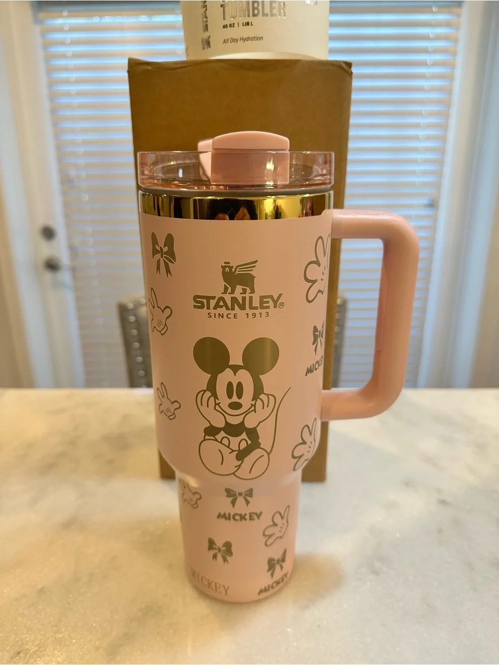 Stanley Disney Mickey Mouse Pink & Gold Limited Edition 40oz Quencher Tumbler - Picture 10 of 12